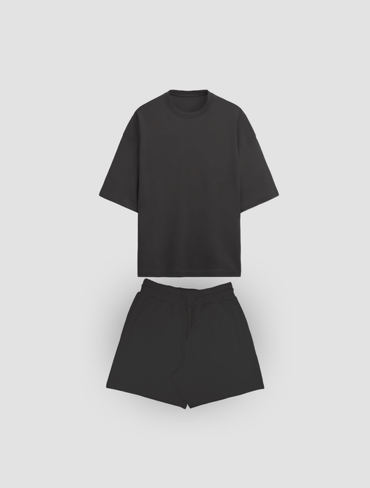 Oversized Solid Co-Ord Set | Black