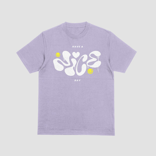 Have A Nice Day Lavender Unisex Oversized Tshirt