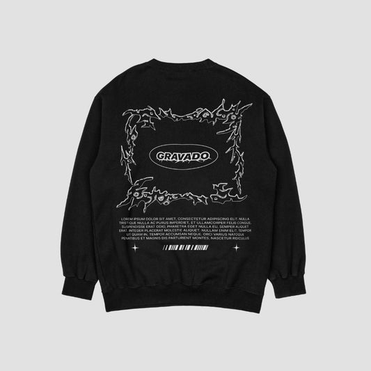 Lorem ipsum Black Unisex Oversized Sweatshirt