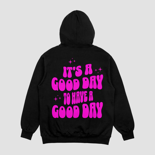 It's A Good Day Black Unisex Oversized Hoodie