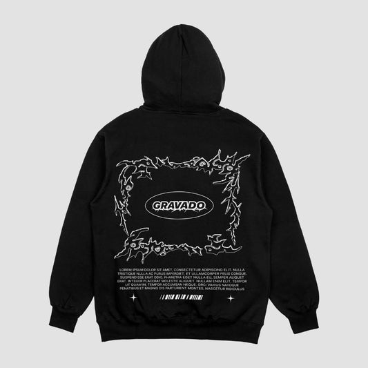 Lorem Ipsum Black Unisex Oversized Hoodie